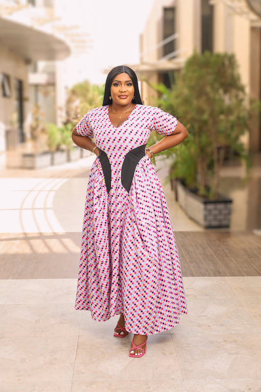 Pink Polka Tie-Back Dress