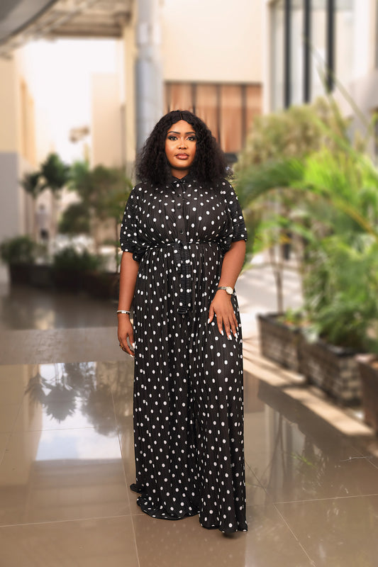 Monochrome Polka Dot Dress