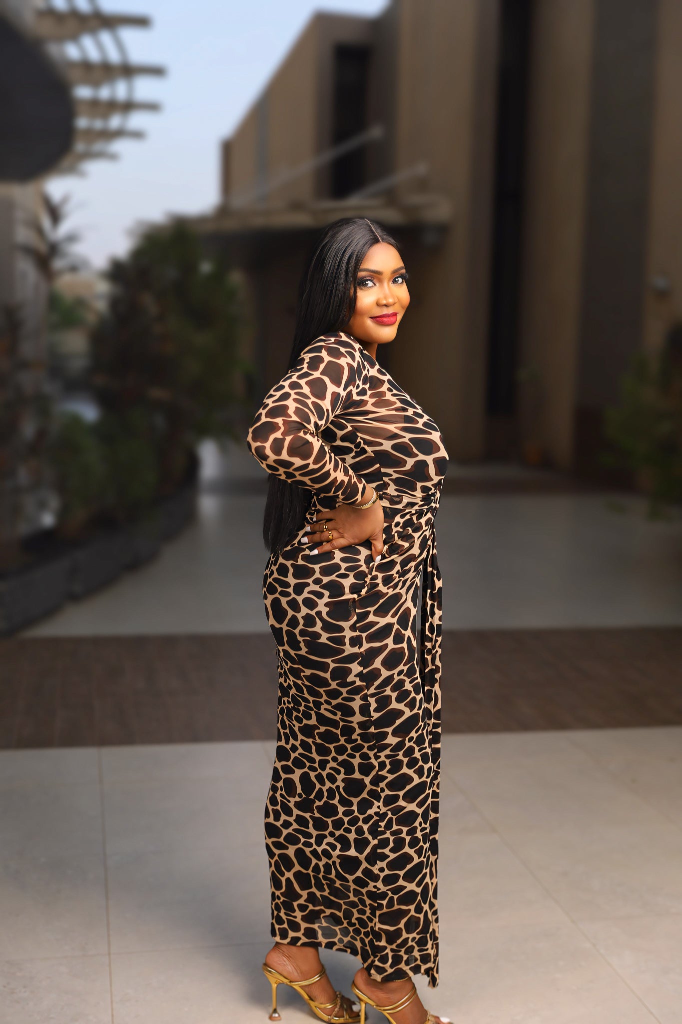 Sleek Leopard Body-Con Dress